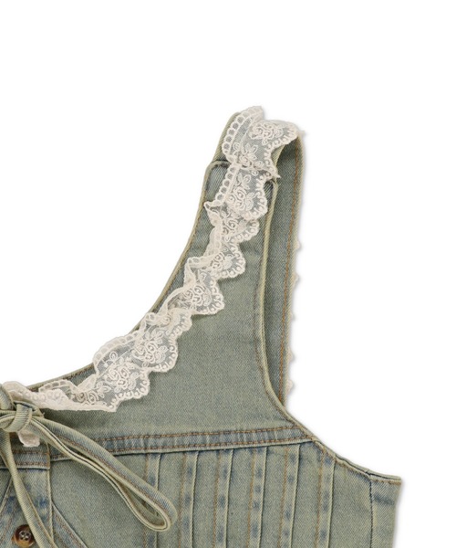 SPINNS(スピンズ)の「ショート丈デニムベスト/レース/NEO森ガール(ベスト・レディース・その他/ブラウン・ONESIZE)」の21枚目の写真