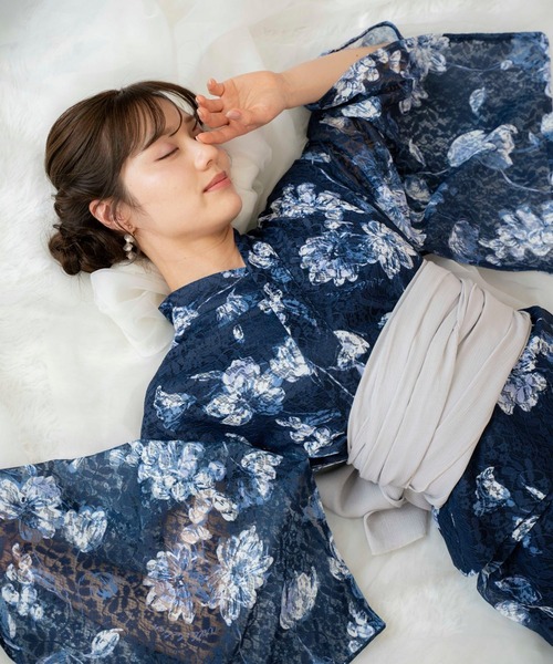 WILLSELECTION(ウィルセレクション)の「ニュアンスフラワーレース浴衣SET(ワンピース・レディース・ピンク/ホワイト/ネイビー・FREE)」の3枚目の写真