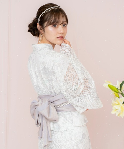 WILLSELECTION(ウィルセレクション)の「ニュアンスフラワーレース浴衣SET(ワンピース・レディース・ピンク/ホワイト/ネイビー・FREE)」の2枚目の写真
