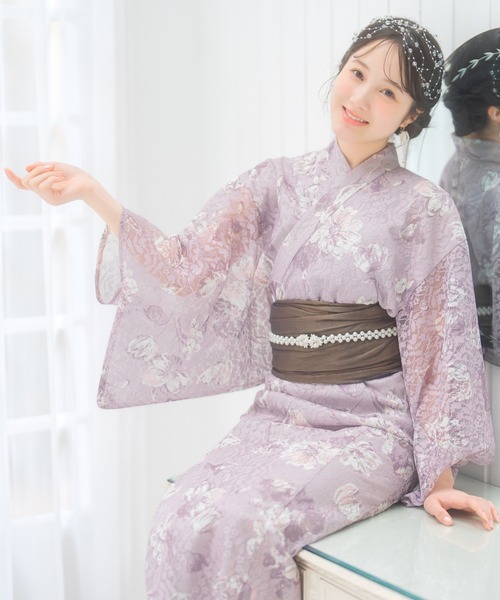 WILLSELECTION(ウィルセレクション)の「ニュアンスフラワーレース浴衣SET(ワンピース・レディース・ピンク/ホワイト/ネイビー・FREE)」の1枚目の写真