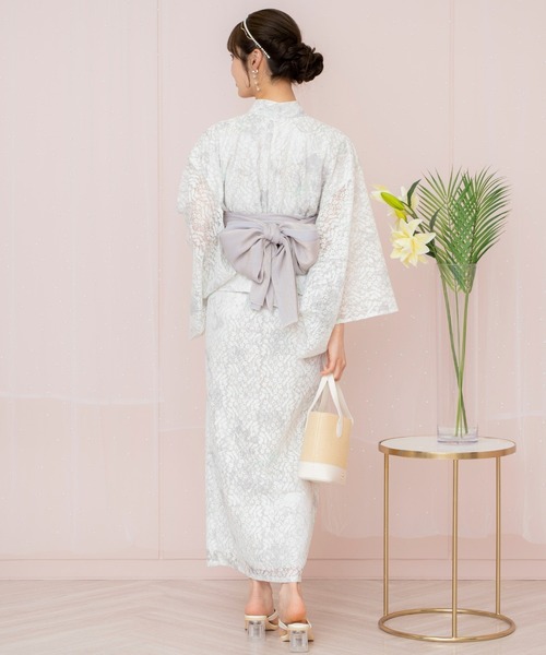 WILLSELECTION(ウィルセレクション)の「ニュアンスフラワーレース浴衣SET(ワンピース・レディース・ピンク/ホワイト/ネイビー・FREE)」の8枚目の写真