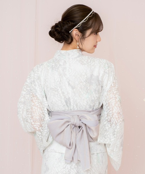 WILLSELECTION(ウィルセレクション)の「ニュアンスフラワーレース浴衣SET(ワンピース・レディース・ピンク/ホワイト/ネイビー・FREE)」の9枚目の写真
