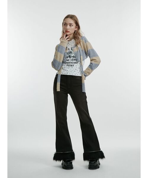 jouetie（ジュエティ）の「ストールセットボーダーショートカーデ（カーディガン/ボレロ・レディース・ブラック/ピンク/ブルー・MEDIUM）」の16枚目の写真