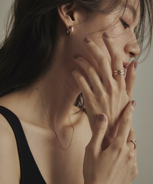【あっきーさま専用⠀】Kei'co：ブラウンピアス シェリークラン cheriecrin ピアス K10YG ダイヤ0.06ct スクエア