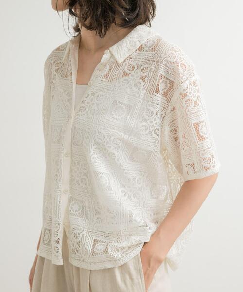 mizuiroind（ミズイロインド）の「tile lace shirt（シャツ/ブラウス