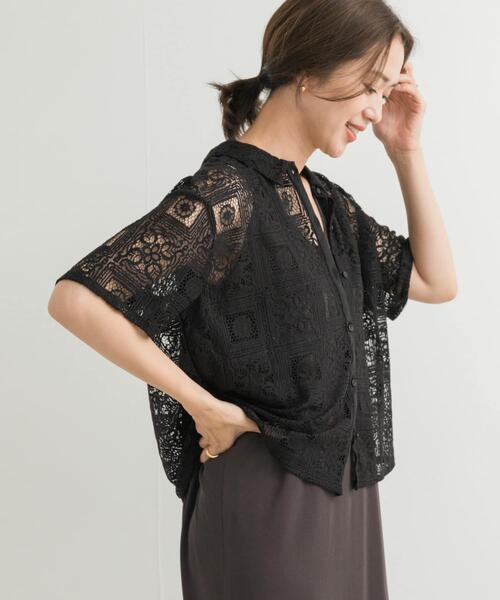 mizuiroind（ミズイロインド）の「tile lace shirt（シャツ/ブラウス