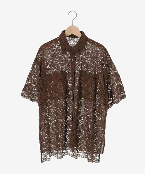 le.coeur blanc（ルクールブラン）の「フロントポケットフラワーコードレースシャツ（シャツ/ブラウス・レディース・オフホワイト/ブラウン・38）」の12枚目の写真