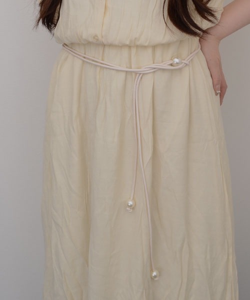 VIBGYOR Women（ヴィブジョー　ウィメン）の「【resonance】パール付き シンプルデザイン ウエストマーク 細合皮ベルト【マルチウェイ】（ベルト・レディース・ダークブラウン/ブラウン/ブラック/アイボリー・FREE）」の5枚目の写真