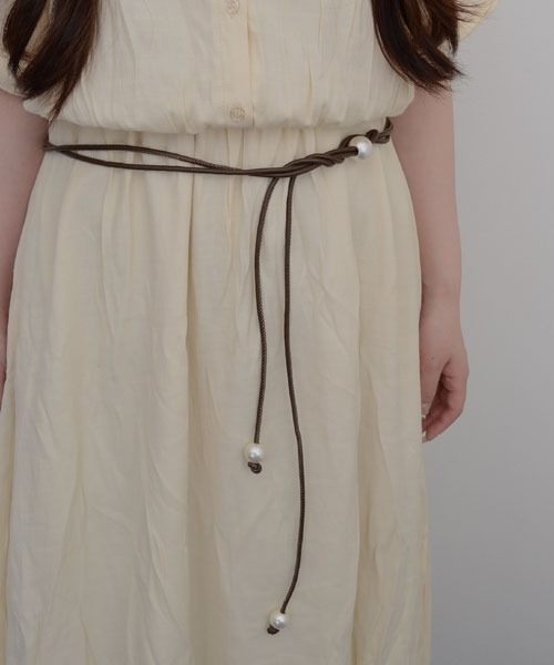 VIBGYOR Women（ヴィブジョー　ウィメン）の「【resonance】パール付き シンプルデザイン ウエストマーク 細合皮ベルト【マルチウェイ】（ベルト・レディース・ダークブラウン/ブラウン/ブラック/アイボリー・FREE）」の9枚目の写真