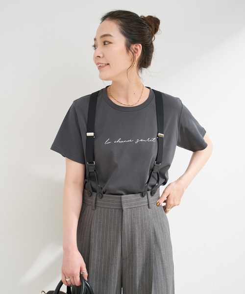 B.C STOCK(ベーセーストック)の「ウォッシャブル / スムースワンポイントロゴTEE(Tシャツ/カットソー・レディース・ホワイト/ブラウン/ブラック系その他・FREE)」の5枚目の写真