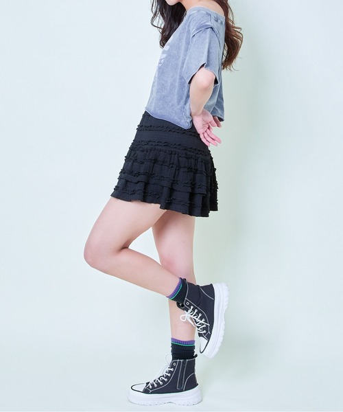GORGE(ゴージ)の「《ケミカル×ゆるショル》ハートロゴクロップTシャツ(Tシャツ/カットソー・レディース・ブラック/ブルー/ピンク・F)」の6枚目の写真