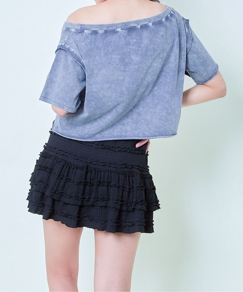 GORGE(ゴージ)の「《ケミカル×ゆるショル》ハートロゴクロップTシャツ(Tシャツ/カットソー・レディース・ブラック/ブルー/ピンク・F)」の13枚目の写真