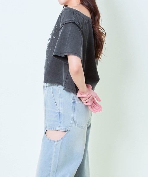 GORGE(ゴージ)の「《ケミカル×ゆるショル》ハートロゴクロップTシャツ(Tシャツ/カットソー・レディース・ブラック/ブルー/ピンク・F)」の10枚目の写真