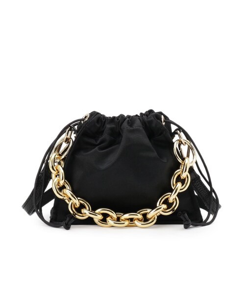 Kassiopea(カシオペア)の「KASSIOPEA(カシオペア)チェーン付きサテンハンドバッグ(ハンドバッグ・レディース・ブラック・00)」の2枚目の写真