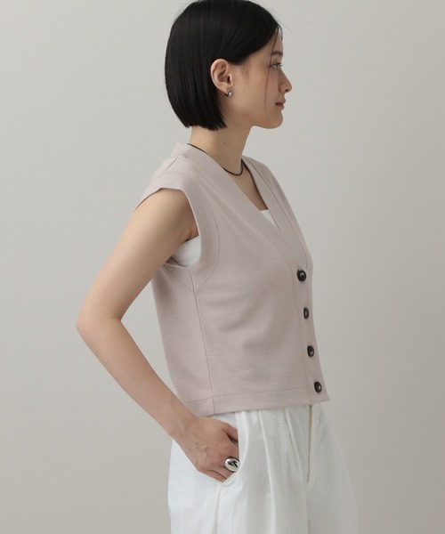 A part by（アパートバイ）の「ミラノリブベスト（ベスト・レディース・ライトグレー/ボルドー/ブラック・FREE）」の13枚目の写真