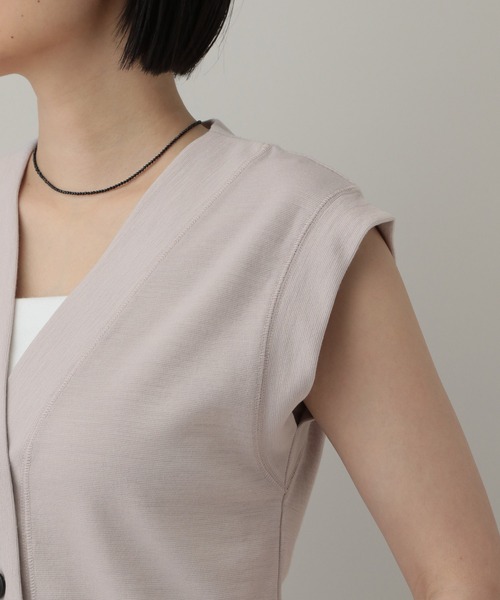 A part by（アパートバイ）の「ミラノリブベスト（ベスト・レディース・ライトグレー/ボルドー/ブラック・FREE）」の6枚目の写真