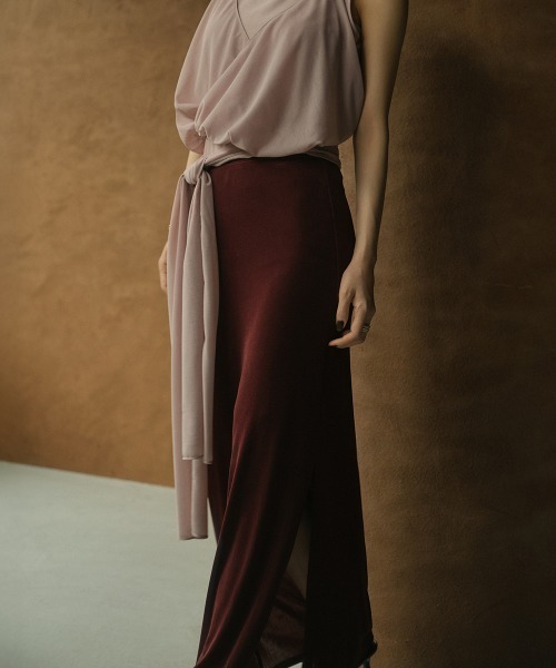 セール】アセテートカットナロースカート（スカート）｜anuans（ア