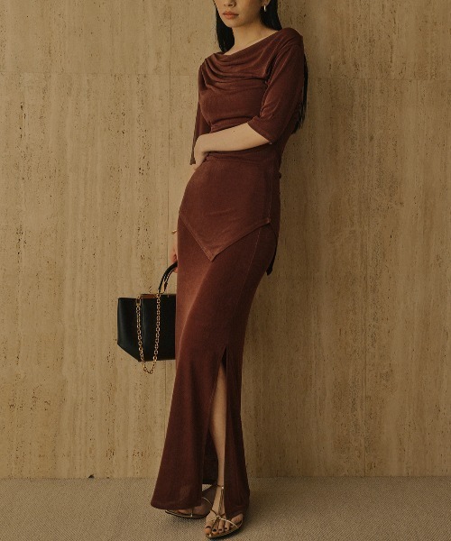 セール】アセテートカットナロースカート（スカート）｜anuans（ア