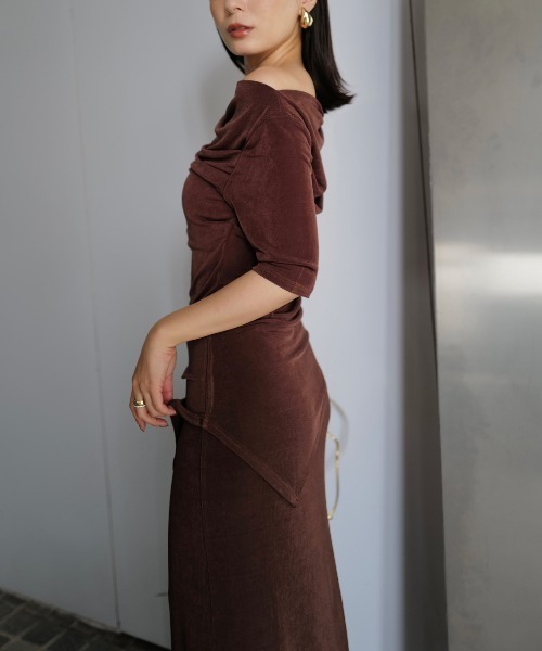 セール】アセテートカットナロースカート（スカート）｜anuans