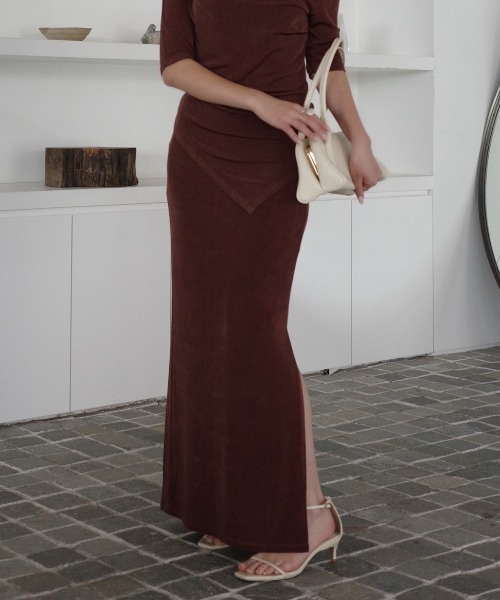 セール】アセテートカットナロースカート（スカート）｜anuans（ア