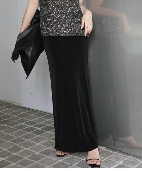 セール】アセテートカットナロースカート（スカート）｜anuans（ア