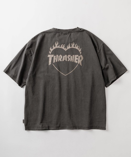 THRASHER(スラッシャー)の「【70】【THRASHER/スラッシャー】ピグメント加工 ファイヤー ハートロゴ Tシャツ/バックプリント/26SS新色追加(Tシャツ/カットソー・レディース・サックスブルー/チャコールグレー/グレー/ピンク/ブラウン/ダークグレー/グレー系その他・M/L/XL)」の11枚目の写真