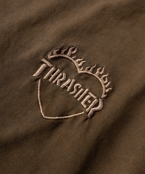 THRASHER(スラッシャー)の「【70】【THRASHER/スラッシャー】ピグメント加工 ファイヤー ハートロゴ Tシャツ/バックプリント/26SS新色追加(Tシャツ/カットソー・レディース・サックスブルー/チャコールグレー/グレー/ピンク/ブラウン/ダークグレー/グレー系その他・M/L/XL)」の17枚目の写真