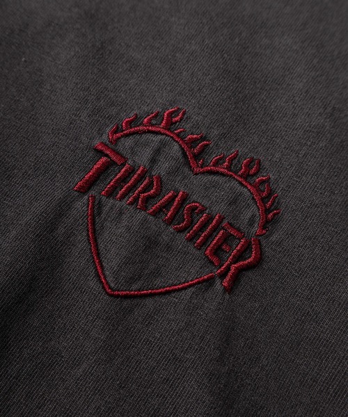 THRASHER(スラッシャー)の「【70】【THRASHER/スラッシャー】ピグメント加工 ファイヤー ハートロゴ Tシャツ/バックプリント/26SS新色追加(Tシャツ/カットソー・レディース・サックスブルー/チャコールグレー/グレー/ピンク/ブラウン/ダークグレー/グレー系その他・M/L/XL)」の8枚目の写真