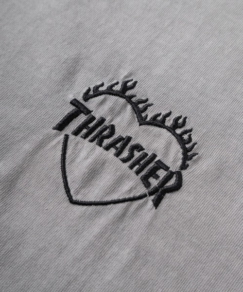 THRASHER(スラッシャー)の「【70】【THRASHER/スラッシャー】ピグメント加工 ファイヤー ハートロゴ Tシャツ/バックプリント/26SS新色追加(Tシャツ/カットソー・レディース・サックスブルー/チャコールグレー/グレー/ピンク/ブラウン/ダークグレー/グレー系その他・M/L/XL)」の9枚目の写真