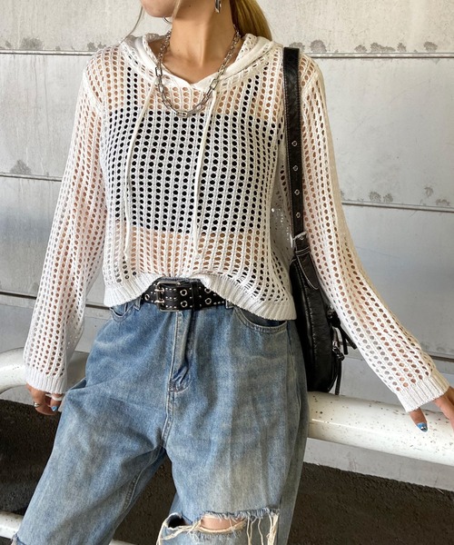 it-dogs イエローニットトップスXS フリンジ付き市松模様ニットトップス - イエロー | ZARA Japan
