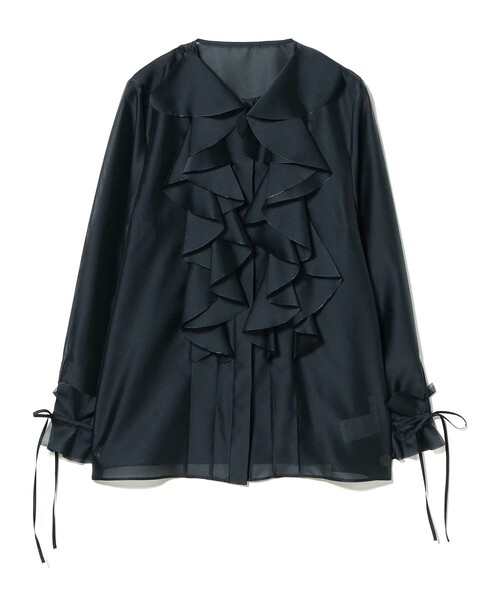 EFFE BEAMS(エッフェビームス)の「フリル オーガンジー ブラウス(シャツ/ブラウス・レディース・ネイビー/ピンク/オフホワイト・38/36)」の1枚目の写真