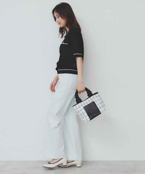 index（インデックス）の「【2WAY】持ち手フリルトートバッグ（トートバッグ・レディース・ブラック系/ベージュ系4/ブラック・00）」の3枚目の写真