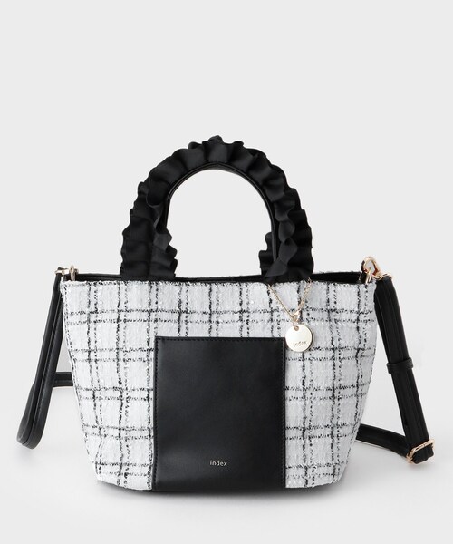 index（インデックス）の「【2WAY】持ち手フリルトートバッグ（トートバッグ・レディース・ブラック系/ベージュ系4/ブラック・00）」の11枚目の写真