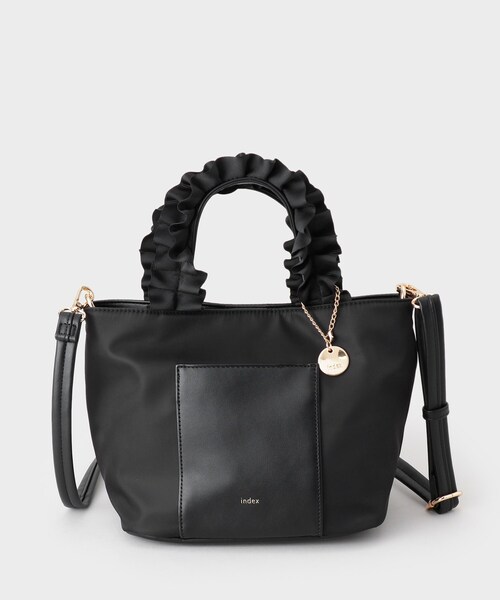 index（インデックス）の「【2WAY】持ち手フリルトートバッグ（トートバッグ・レディース・ブラック系/ベージュ系4/ブラック・00）」の12枚目の写真