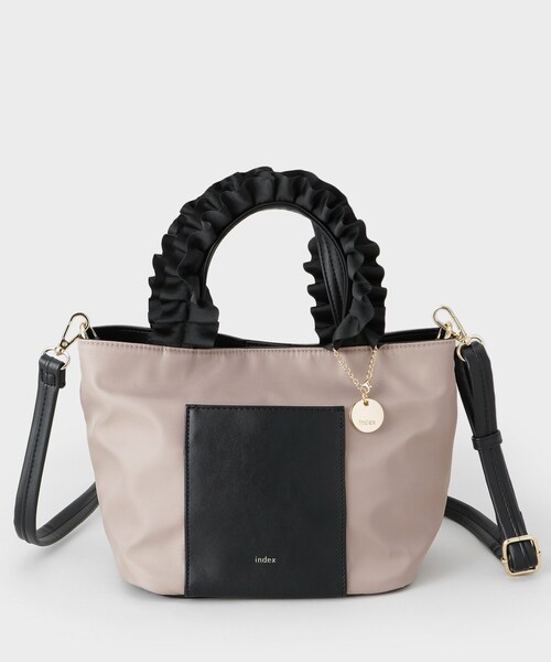 index（インデックス）の「【2WAY】持ち手フリルトートバッグ（トートバッグ・レディース・ブラック系/ベージュ系4/ブラック・00）」の13枚目の写真