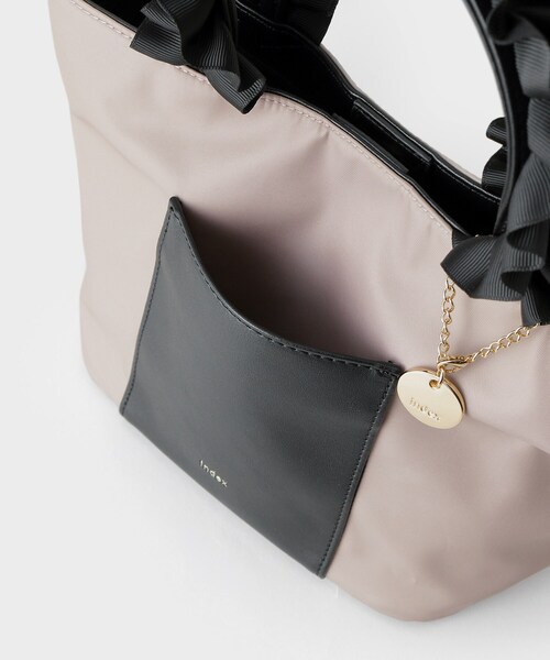 index（インデックス）の「【2WAY】持ち手フリルトートバッグ（トートバッグ・レディース・ブラック系/ベージュ系4/ブラック・00）」の4枚目の写真