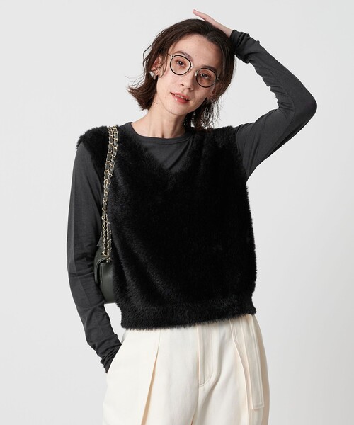 シャギーVネック ニットベスト（ベスト）｜BEAUTY&YOUTH UNITED