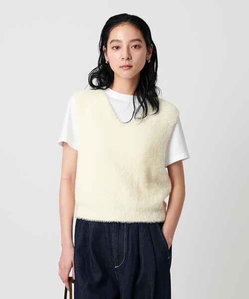 ユナイテッドアローズ　モヘアニット　ニットベスト　ベスト ビジュー ニットベスト （ニット・セーター）｜UNITED ARROWS