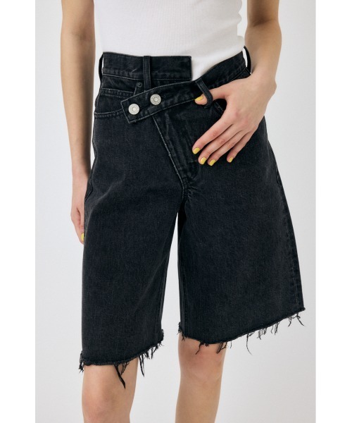 00s ozz croce サスペンダー付 龍プリントブラックデニムハーフパンツ 00s ozz croce サスペンダー付 龍プリントブラックデニムハーフパンツ