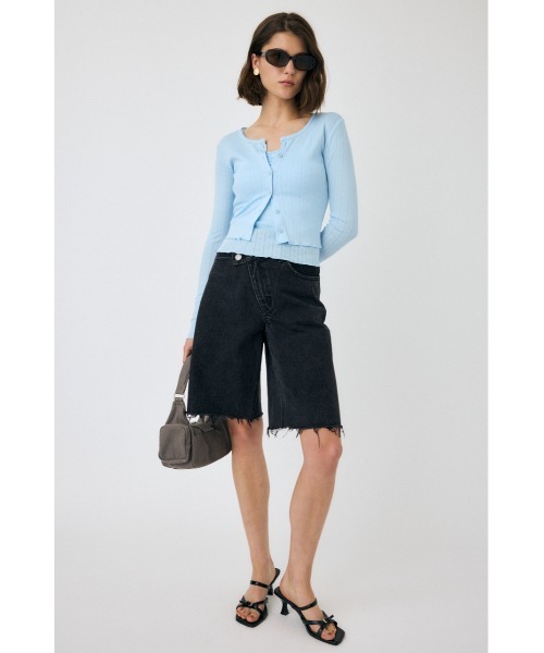 MOUSSY(マウジー)の「CROSS WAIST ハーフパンツ(デニムパンツ・レディース・ライトブルー/ブラック・0/1/2)」の17枚目の写真