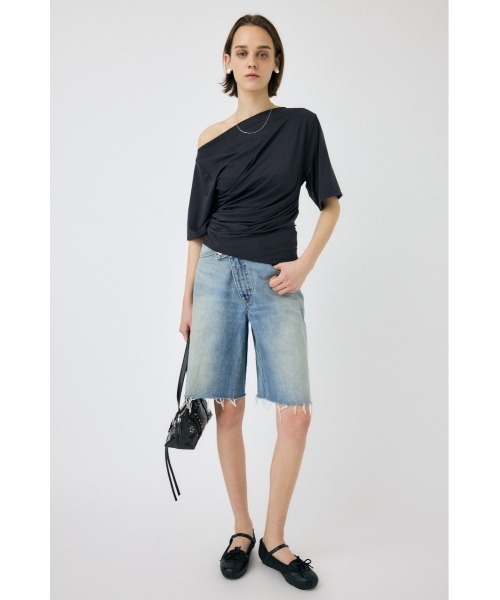 MOUSSY(マウジー)の「CROSS WAIST ハーフパンツ(デニムパンツ・レディース・ライトブルー/ブラック・0/1/2)」の19枚目の写真