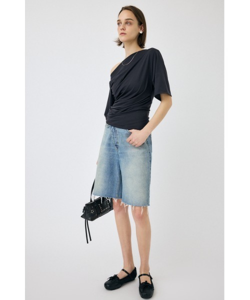 MOUSSY(マウジー)の「CROSS WAIST ハーフパンツ(デニムパンツ・レディース・ライトブルー/ブラック・0/1/2)」の20枚目の写真