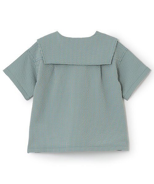 sense of wonder（センスオブワンダー）の「サッカーギンガムセーラーシャツ【日本製】（シャツ/ブラウス・キッズ・グリーン/オレンジ/プラム・90cm/110cm/130cm/100cm/120cm）」の4枚目の写真