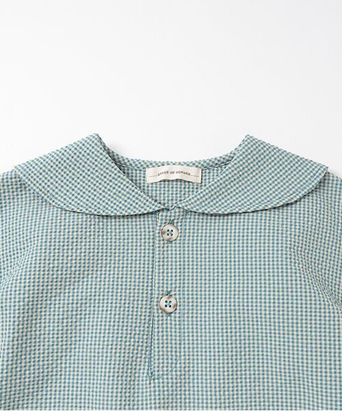 sense of wonder（センスオブワンダー）の「サッカーギンガムセーラーシャツ【日本製】（シャツ/ブラウス・キッズ・グリーン/オレンジ/プラム・90cm/110cm/130cm/100cm/120cm）」の5枚目の写真