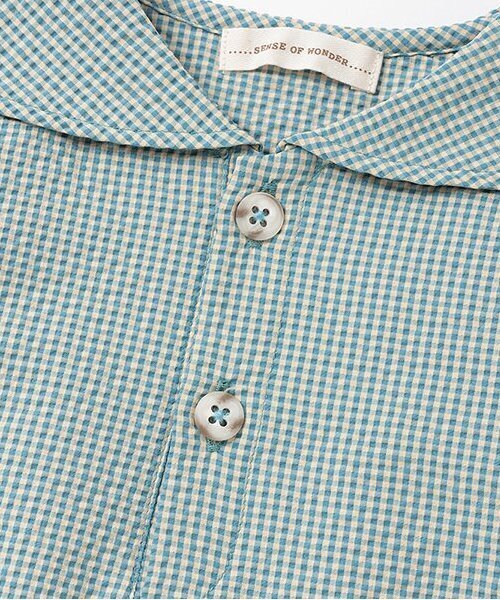 sense of wonder（センスオブワンダー）の「サッカーギンガムセーラーシャツ【日本製】（シャツ/ブラウス・キッズ・グリーン/オレンジ/プラム・90cm/110cm/130cm/100cm/120cm）」の6枚目の写真