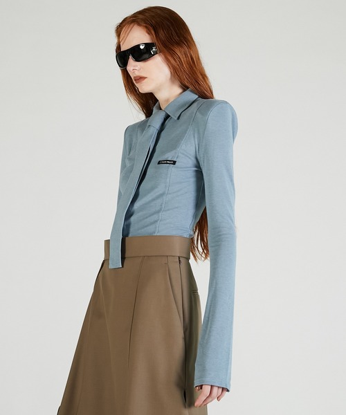 PRANK PROJECT（プランクプロジェクト）の「【Pre-Order】ネクタイスリムシャツ / Necktie Slim Shirt（その他トップス・レディース・ライトブルー/ライトイエロー/チャコールグレー・FREE）」の16枚目の写真