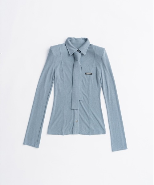 PRANK PROJECT（プランクプロジェクト）の「【Pre-Order】ネクタイスリムシャツ / Necktie Slim Shirt（その他トップス・レディース・ライトブルー/ライトイエロー/チャコールグレー・FREE）」の5枚目の写真