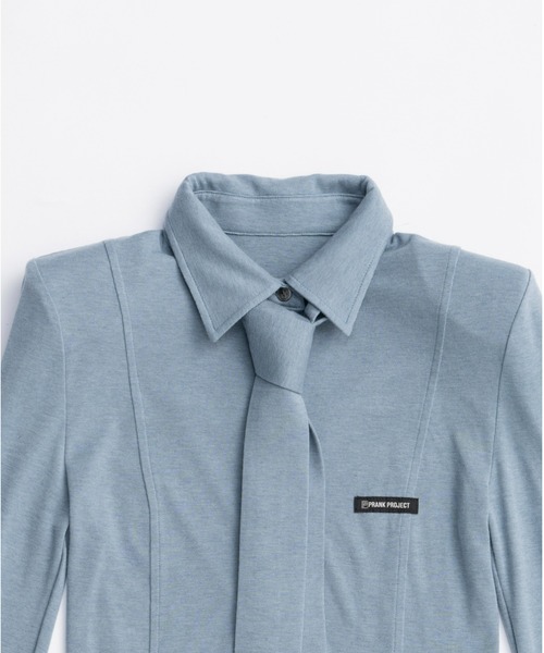 PRANK PROJECT（プランクプロジェクト）の「【Pre-Order】ネクタイスリムシャツ / Necktie Slim Shirt（その他トップス・レディース・ライトブルー/ライトイエロー/チャコールグレー・FREE）」の7枚目の写真