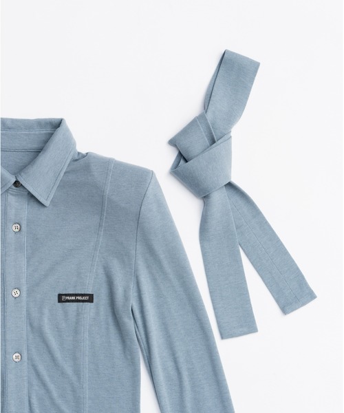 PRANK PROJECT（プランクプロジェクト）の「【Pre-Order】ネクタイスリムシャツ / Necktie Slim Shirt（その他トップス・レディース・ライトブルー/ライトイエロー/チャコールグレー・FREE）」の10枚目の写真