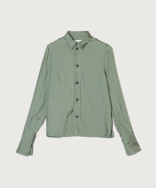 G.V.G.V.(ジーヴィージーヴィー)の「WRINKLE SATIN SHIRT(シャツ/ブラウス・レディース・ブラック/セージグリーン・ONE SIZE)」の15枚目の写真